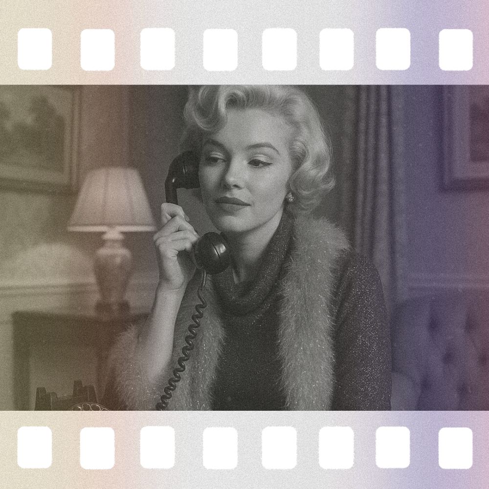 Kobieta z słuchawką telefonową retro