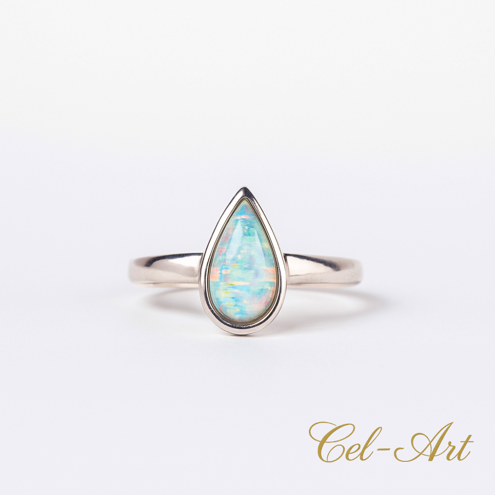 pierścionek złoty 585 z opalem – Busko-Zdrój Cel-Art