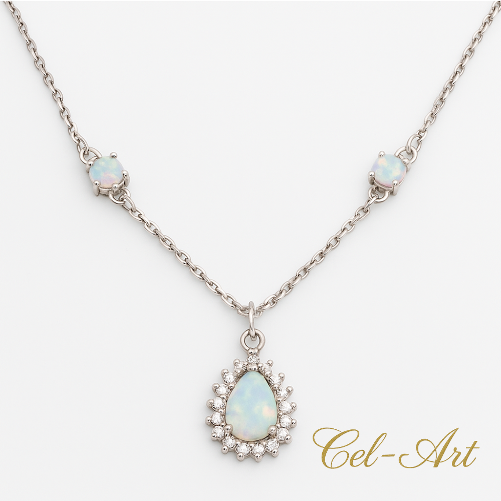 srebrny wisiorek 925 z opalitem – Busko-Zdrój Cel-Art