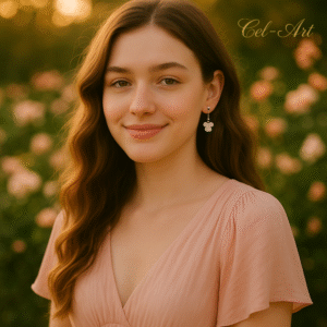 young lady with pear earring