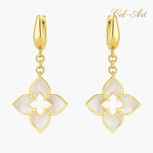 gold earring wih peral